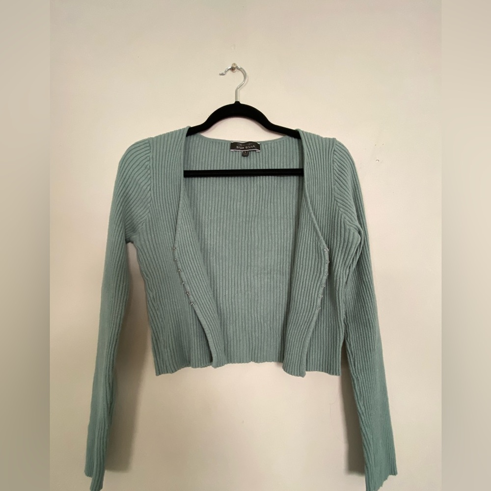 Blue Blush Sweater Size L Color Green - Picture 2 of 8